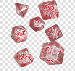 Dice 7 Set Elven Transparent   Red Data Rimg Lazy   Elvish Dice  HD Png Download