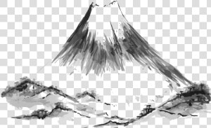 Drawn Volcano Transparent   Japanese Painting Png  Png Download