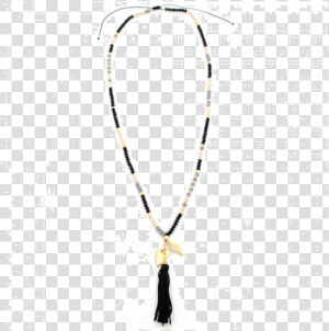 Collar Graduable Largo Muranos Negros Borla   Illustration  HD Png Download