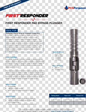 First Responder Pad Plunger Sales Sheet   Canon Ef 75 300mm F 4 5 6 Iii  HD Png Download