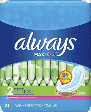 Always Maxi Fresh Size 2 Long Super Pads Without Wings   Always Pads Size 2  HD Png Download