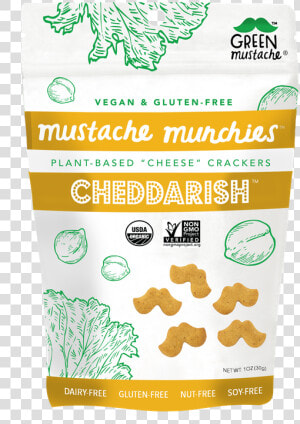 Mustache Munchies Cheddarish   Green Mustache Cheddar  HD Png Download