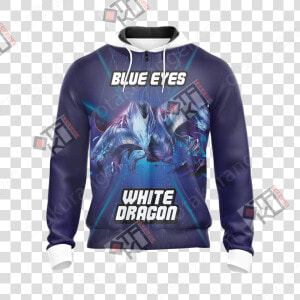Yu Gi Oh Blue eyes White Dragon New Style Unisex 3d   Hoodie  HD Png Download