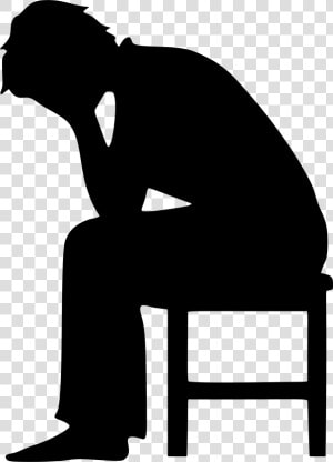 Depressed Man Silhouette Transparent  HD Png Download