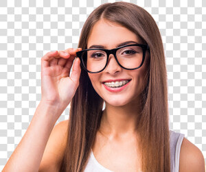 Chica Con Lentes Y Brackets  HD Png Download