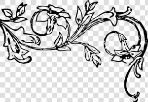 Black  Scroll  Decorations  Celtic  Corner  Tribal   Vine Clipart Black And White  HD Png Download
