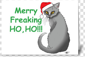 Christmas Cat Greeting Card   Ready mix Concrete  HD Png Download