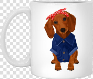 Dachshund Brown Dog Rosie The Riveter Mugs Class   English Can Be Tough  HD Png Download