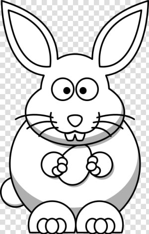 Bunny Black White Clipartist   Cartoon Rabbit Looking Up  HD Png Download