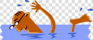 Vector Illustration Of Man Swimming  Or At Least Trying  HD Png Download