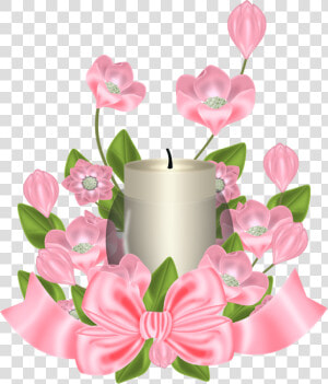 Transparent Just Married Clipart   Candle And Flowers Clipart  HD Png Download
