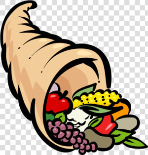 Cornucopia Vector Illustration Of Horn Plenty With   Cuerno De La Abundancia Clipart  HD Png Download