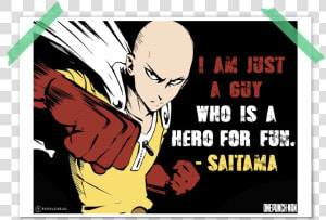One Punch Man Saitama Semi Minimalist Black White Red   One Punch Man  HD Png Download