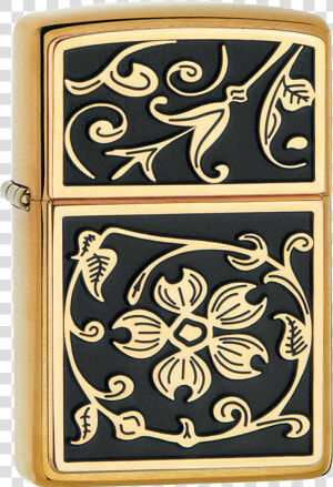 20903   Zippo Gold Floral Flourish  HD Png Download