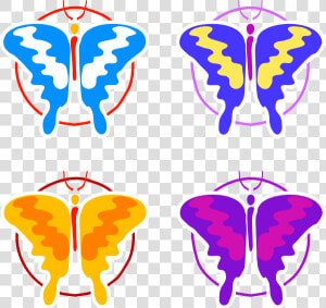 Four Butterflies Svg Clip Arts   Ehrlich And Raven Coevolution  HD Png Download