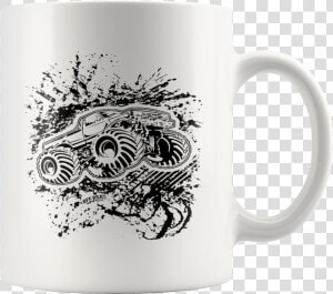 Monster Truck Jump Grunge Splatter Mug Data zoom   Beer Stein  HD Png Download