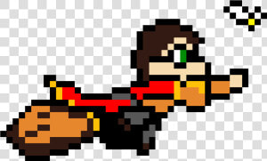 Harry Potter On Broomstick   Harry Potter 8 Bits  HD Png Download