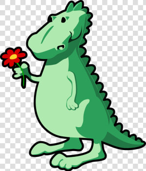 Dinosaurs Svg Christmas   Dinosaur With Flower  HD Png Download