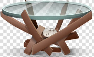 Table  Furniture  Round  Glass  Wood  Brown  Decor   Glass Wood Table Png  Transparent Png
