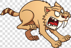 Transparent Saber Tooth Tiger Png   Saber Tooth Tiger Cartoon  Png Download