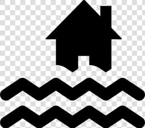 Flood   Silhouette House Clipart Black And White  HD Png Download