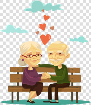 Old Age Love Internet Meme Chair   Cartoon Old Couple Clipart  HD Png Download