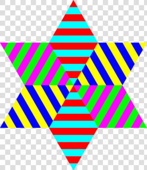 Hexagram Triangle Rainbow Clip Art   Estrellas De Multicolores Arcoiris  HD Png Download