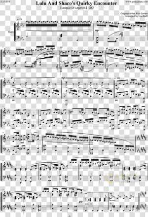 Lulu And Shaco钢琴谱第1页   Sheet Music  HD Png Download