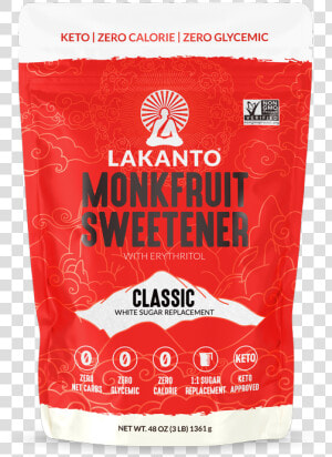 Classic Monkfruit   Lakanto Monkfruit Sweetener Classic  HD Png Download