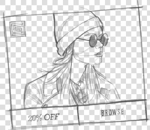 Sketches Of An Ad And Budget Ui Within An Online Advertising   Line Art  HD Png Download