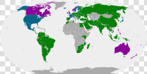 World Map Of Id Card Regulations   States That Use The Metric System  HD Png Download