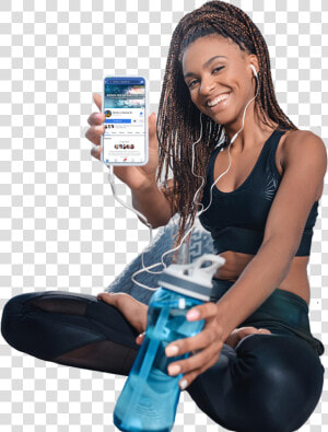 Girl Holding Phones Png  Transparent Png
