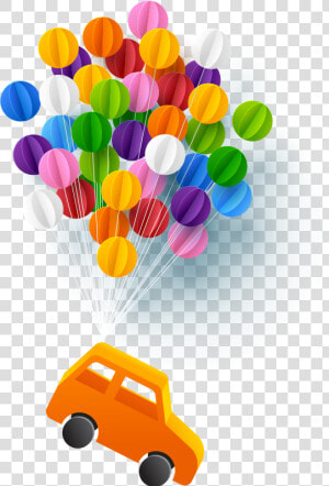 Graphic Of Car With Balloons   Car With Balloons Png  Transparent Png