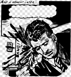 Comics  Man  Gun  Shot  Cartoon  Free Illustrations free   G59records Shirts  HD Png Download