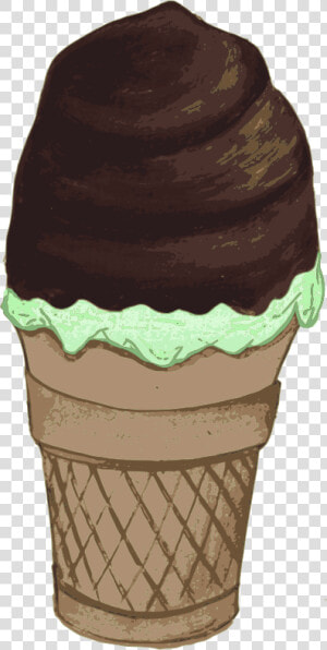 Transparent Mint Ice Cream Clipart   Chocolate Covered Ice Cream Cone Clipart  HD Png Download
