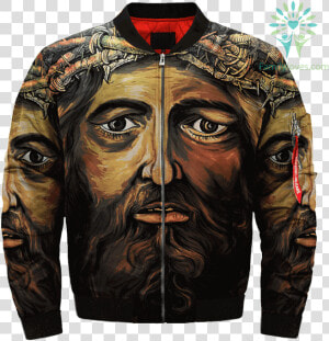 Retrato De Jesucristo Over Print Jacket  tag Familyloves   Jacket  HD Png Download