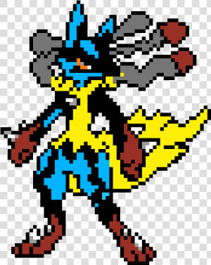 Pixel Art Pokemon Mega Lucario  HD Png Download