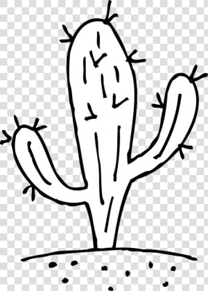 Cactus Clipart Outline Free   Clip Art Cactus Black And White  HD Png Download
