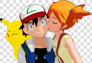 Misty Kisses Ash   Cartoon  HD Png Download