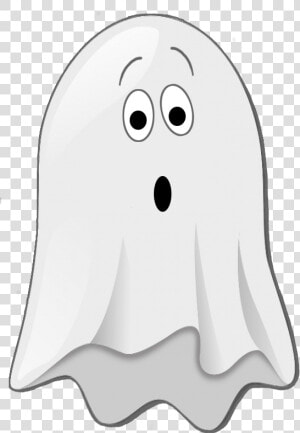 Scared Little Ghost Clip Art   Halloween Ghost With Black Background  HD Png Download