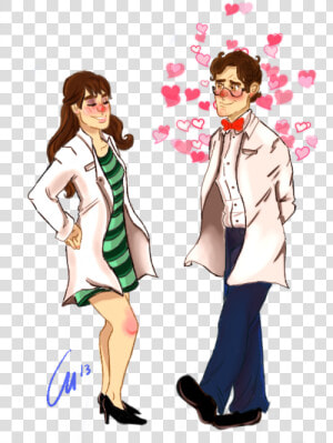 Betty Ross And Bruce Banner Both Wearing Lab Coats   Cartoon  HD Png Download