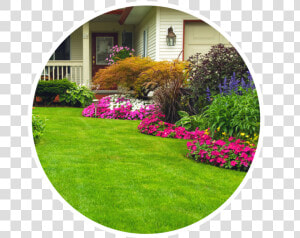 Green Lawn With Flower Beds  HD Png Download
