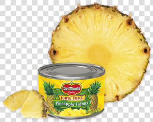 Pineapple Tidbits In 100  Juice   Del Monte Crushed Pineapple In 100  Juice  HD Png Download