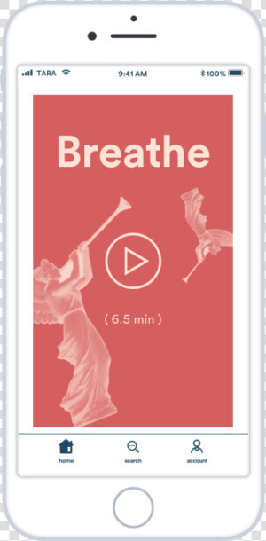 Breathe Screen Mockup Small   Smartphone  HD Png Download
