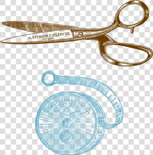 Sewing Drawing Tape Measure   Sewing Scissors Vector Png  Transparent Png