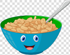  cute  cereal  bowl  food  colorful  breakfast  cartoon   Cereal Clipart  HD Png Download