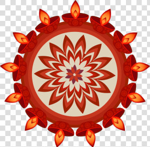 Diwali Oil Lamp   Png Download   Vector Rangoli Design Png  Transparent Png