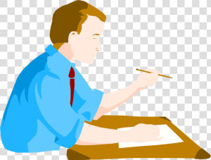 Desk Clipart Man   Writing Man Clipart  HD Png Download