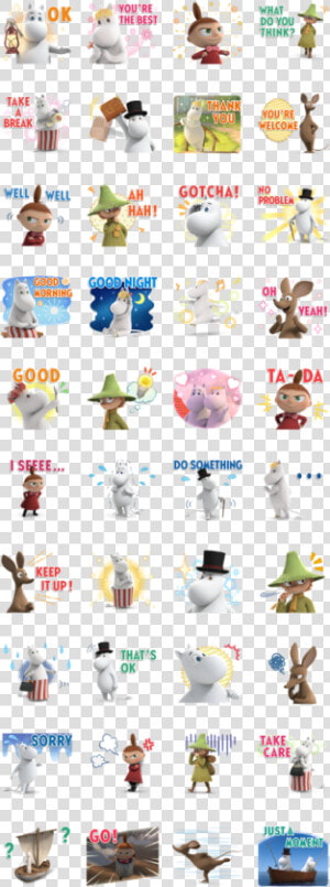 Moominvalley Line Sticker Gif  amp  Png Pack   ムーミン 谷 の 仲間 たち  Transparent Png