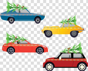 Christmas Cars  Christmas Trees  Christmas Lights   Antique Car  HD Png Download
